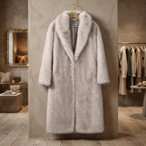 Manteau long en fausse fourrure de renard pour femme, style Neo Mint Luxury Mob Wife, hiver 2024, duveteux - Product Image 2