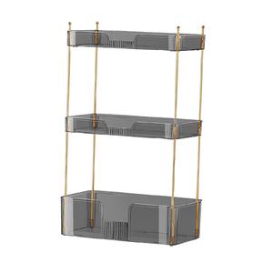 Ripiano da bagno grigio lucido Organizer per il trucco per il cassettone camera da letto dormitorio e alberghi - Product Image 6