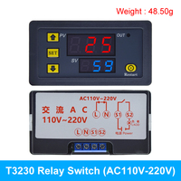 TZT T3230 DC 12V 24V AC 110-220V Module de relais de temporisation avec affichage numérique LED rouge/bleu Commutateur de commande de synchronisation réglable