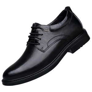 Chaussures en cuir pour hommes de grande taille, de haute qualité, confortables, pour mariage, chaussures élégantes en cuir véritable avec rehausseur de hauteur en maille - Product Image 1