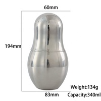 Creative200/340ml Tasse de gourde en acier inoxydable écologique Tasse en métal peint avec couvercle Coffee Wine Parties Comprend une paille assortie