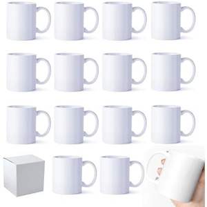 Tazas Blancas para Sublimación, Tazas para Café de 11 oz con Caja para Café, Sopa, Té, Leche, Latte, Chocolate Caliente, Juego de 36 - Product Image 1