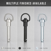 Stainless Steel Quick Release Ball Lock Pins Hitch Grooved Pins with Safety Lanyard Accessory for Jigs and Fasteners Equipment