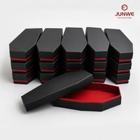 Boîte d'emballage de bougies haut de gamme en carton, personnalisée pour entrepôt, en forme de cercueil gothique miniature d'Halloween, recyclable, avec dorure à chaud, pour cadeaux et artisanat