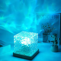 16-Color RGB proiettore LED luce Touch-controllato 3D oceano onda e acqua modello di mezzanotte Aura lampada per la luce notturna camera da letto