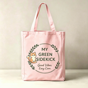 Sac fourre-tout en toile <span class=keywords><strong>de</strong></span> coton durable avec motif <span class=keywords><strong>de</strong></span> chat <span class=keywords><strong>de</strong></span> dessin animé mignon, poche zippée, idéal pour les activités promotionnelles d'entreprise - Product Image 1