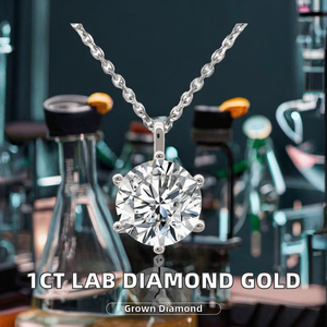 สร้อยคอเพชรแล็บโกรว์ 1 กะรัต ความใส VVS1 สี D ชุบโรเดียมสไตล์วินเทจ สำหรับทั้งชายและหญิง  ทอง 18K ชุบทอง/ทองแท้ ของขวัญสำหรับงานแต่งงาน/งานปาร์ตี้ - Product Image 2