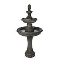 Fontaine sur piédestal moderne en fibre de verre à 2 niveaux, grande taille, pour jardin, décoration extérieure de la maison