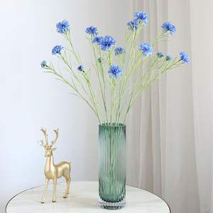 Décoration artistique de haute qualité, faite à la main, avec 3 têtes de marguerites, de bleuet et de chrysanthèmes simulés pour le Nouvel An chinois - Product Image 3