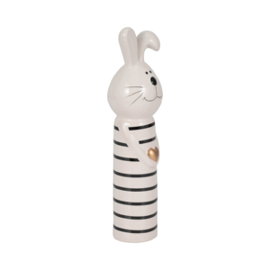 Statuetta Decorativa in Ceramica a Forma di Coniglio con Cuore per Arredamento Casa, Scultura Animale per Bagno, Ufficio, Soggiorno - Product Image 2
