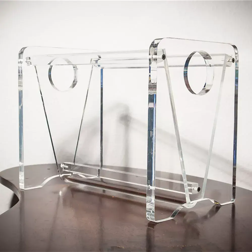 Clear Acrylic Newspaper Display Stand With Handles Large Acrylic Magazine Stand Lucite Table Magazine Display Stand Holder