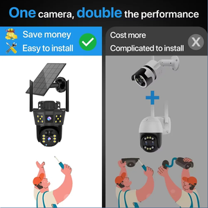 Cámara PTZ Solar de Alta Calidad para Exteriores 4G E 3+3MP con Doble Lente, Rotación Panorámica e Inclinación, con Ranura para Tarjeta SIM 4G - Product Image 2