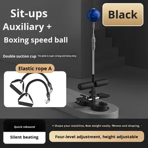 Nouvel appareil d'entraînement abdominal 2-en-1 Yongkang : aide à la position couchée avec double ventouse en cuir et ballon de boxe, équipement de fitness intérieur avec corde de traction - Product Image 1