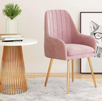Chaise de salle à manger moderne en velours de style européen pour hôtels et restaurants, avec pieds en fer, écologique, inclinable et durable, vente en gros