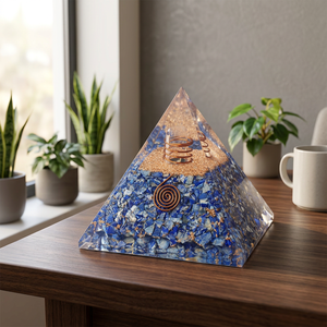 Pirámide de Orgonita de Lapislázuli en Oferta, Generador de Cuarzo y Cobre con Escamas de Oro, Decoración para el Hogar, Regalo, Venta al por Mayor - Product Image 2