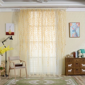 Rideaux de fenêtre transparents à <span class=keywords><strong>motif</strong></span> de feuilles de <span class=keywords><strong>bambou</strong></span> Écrans légers d'inspiration asiatique - Product Image 6