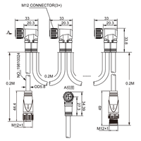 Conectores de Cadena con Blindaje de Moldeo, Contactos de Cobre con Clasificación IP67, 5 Vías, Hembra M12, Antivibración para NEMA 2000