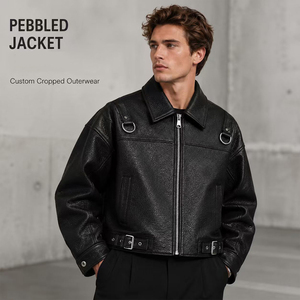 <span class=keywords><strong>Giacca</strong></span> da Motociclista in <span class=keywords><strong>Ecopelle</strong></span> Personalizzata dal Produttore, Corta con Goffratura 3D, Pesante, con Zip Regolabile, Stile Vintage, Cappotto Moto da Uomo - Product Image 1