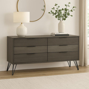 Modern Solid Wood & Glass <b>6</b>-<b>Drawer</b> Lighted Dresser with Luxury Storage for Bedroom - Product Image 2