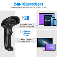Pistola de escaneo de mano de código de barras 1D 2D Lector de código de barras industrial Escáner de código QR USB COM Alta velocidad 500 Escaneos/s para logística