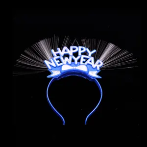 fiber headband Happy new year headband led flashing light headband headwear for new year