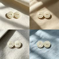 Kancing Cangkang Piring Putih Dua Lubang Sisi L Taro, Kancing Cangkang Piring Putih Bulat dengan Lubang Kancing, Grosir Kustomisasi