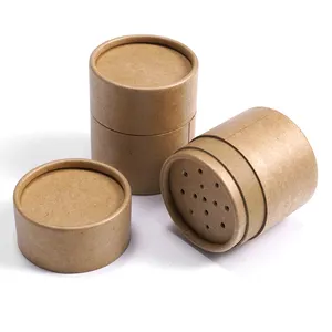 Round Tube Box Container Salt Shaker / Spice Tube With Paper Sifter Cardboard Tube Box Container Salt Shaker
