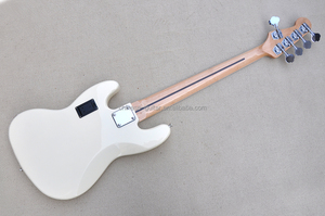 Guitare basse électrique Flyoung Milk WHite 5 cordes, manche en érable, accastillage chromé - Product Image 5