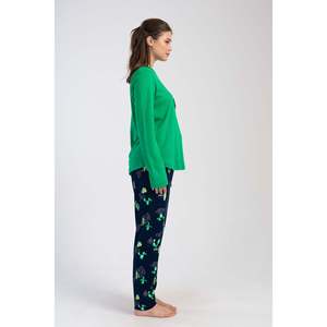 KADIN INTERLOK XXL O YAKA UZUN KOL ETEGI OVAL PIJAMA TAKIM - เยซิล - เยซิล - Product Image 2