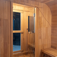 Smartmak-Grand Sauna Cube Extérieur en Bois de Cèdre et de Pruche pour 6-8 Personnes
