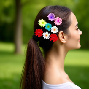 Fermaglio per capelli Angelina Two Tone Daisy da 7,5 cm, forcina colorata a forma di fiore per donne e ragazze - Product Image 2