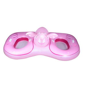 Pink Double <b>Inflatable</b> <b>Float</b> With Bunny Design For Children Swimming Pool Use - Product Image 1