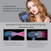 Qualité fiable moderne 3 vitesses de vent bleu fer négatif lisse sèche-cheveux avec boîte-cadeau pour les filles