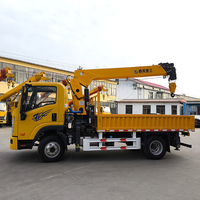 Grue à flèche automotrice montée sur camion de 8 à 12 tonnes, grue à flèche rigide, stabilisateurs arrière, télécommande, moteur, engrenages, roulements