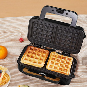 Machine à petit-déjeuner multifonction 3-en-1 - Plaques interchangeables pour sandwichs, gaufres et grillades, noir, acier inoxydable - Product Image 5