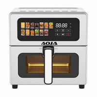 Friteuse à air multifonctionnelle carrée en acier inoxydable 8L, système de cuisson rapide haute puissance, sans huile, 80 % moins de graisse, tiroir antiadhésif