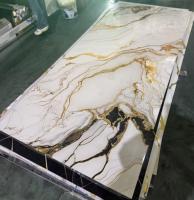 Panneau mural en marbre artificiel PVC veiné or blanc, résistant aux rayures, imperméable, moderne, pour la maison, la salle de bain, la cuisine