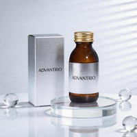 Etiqueta Personalizada, Botella de Vidrio Transparente Vacía de 30 ml para Jarabe, con Tapa de Rosca de Aluminio Verde, Envase Farmacéutico Vacío