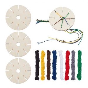 Factory Direct Supply Wooden Round Knitting Braiding Disc Set Complete Weaving Kit for Creative Bracelet Crafting - Product Image 1