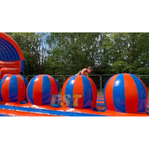 Carrera <span class=keywords><strong>de</strong></span> obstáculos <span class=keywords><strong>de</strong></span> bola inflable con tobogán para niños, juegos deportivos inflables al aire libre, Bola <span class=keywords><strong>de</strong></span> demolición, salto <span class=keywords><strong>de</strong></span> <span class=keywords><strong>guerreros</strong></span> para adultos - Product Image 4