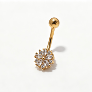 14G Hypoallergenic Stainless Steel <strong>Belly</strong> Button Ring Navel <strong>Belly</strong> Piercing Jewelry Flower Navel <strong>Belly</strong> Rings for Women - Product Image 4