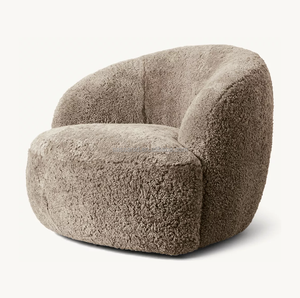 Sillón Giratorio <span class=keywords><strong>Luisa</strong></span> de Piel de Oveja Sassanid Luxury Relaxation - Product Image 1