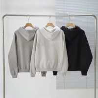 Polar Pamuk Karışımı Büyük Beden Düşük Omuzlu Kapüşonlu Erkek Sweatshirt Sokak Giyim Minimalist Harfli Yama Hemen Gönderime Hazır