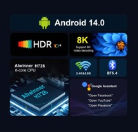 Android TV Box BT5.4 Wifi 6 con Asistente de Google, Reproductor Multimedia de Streaming para Cine en Casa Inteligente - Decodificador