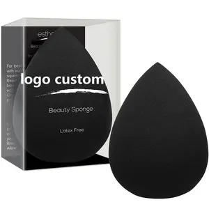 Custom Logo Makeup Sponge Blender Latex Gratis Make-Up Spons Met Spons Case Voor Poeder Crème Vloeibare Toepassing