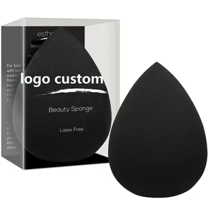 Logo personalizzato bellezza trucco spugna frullatore lattice spugna trucco gratuito con custodia in spugna per applicazione in polvere crema liquida