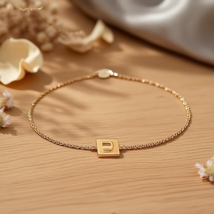 Bracelet en acier inoxydable lettre U, 14 cm, plaqué or, bijoux unisexe, cadeau - Product Image 3