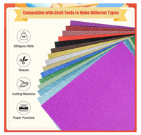 Papier carton pailleté 250 g/m² épaisseur Luxe Premium DIY A4 Handmade différents modèles Emballage Sparkle couleurs mélangées Papier carton pailleté