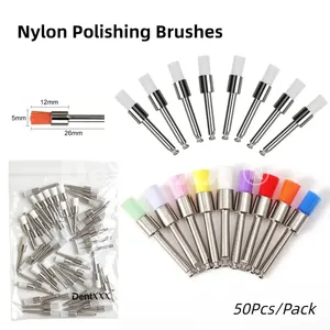 Paquete de 50 Cepillos de Nylon para Pulir, Planos, Coloridos/Blancos, Ra/Latch para Pulido de Superficies en Arte de Uñas, Piezas Industriales - Product Image 1