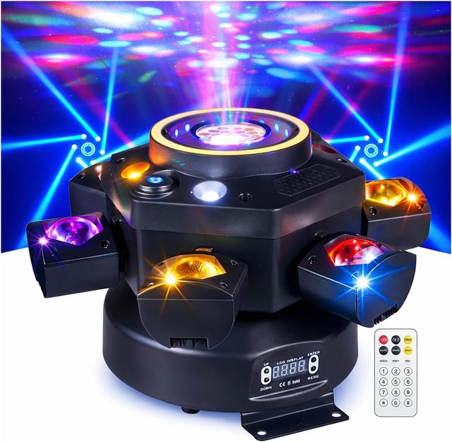 6 Arms Laser Moving Head Lights 150W RGBW LED DMX 512 Voice Control Indoor Plastic Festival Decorations |YSH